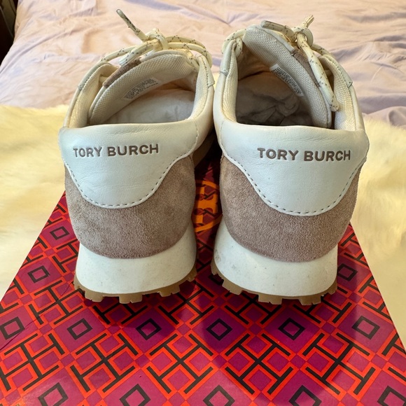 Tory Burch Annie Cream and Tan Sneakers - Picture 4 of 8